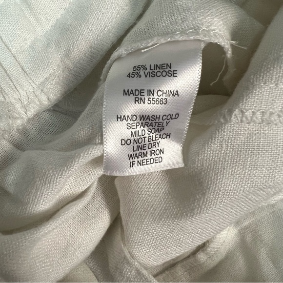 Cynthia Rowley White Linen Blend Relaxed Pants - Picture 7 of 8